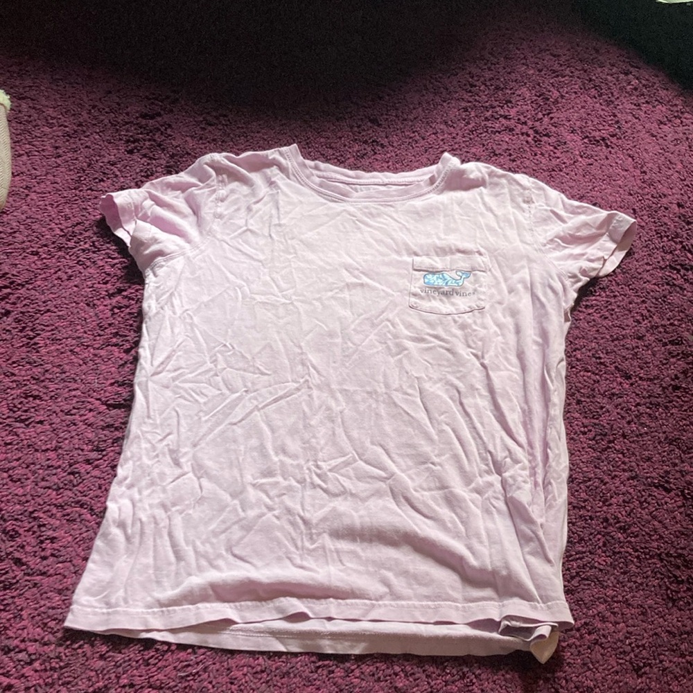 Vineyard Vines Light Pink Tee with Blue Whale Logo